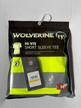 Wolverine Men's Hi-Vis Short Sleeve Tee - Size Medium -ANSI Class 2 Safety Shirt